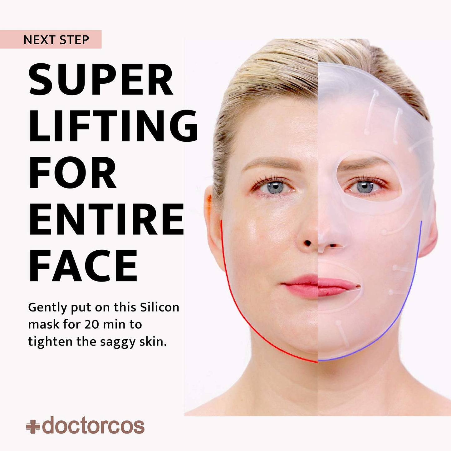 DOCTORCOS Super Lifting Skin Mask Set | Silicone Mask (Reusable) + Aqua Glow Mask (3.71 oz) + Fill up Wrinkle Cream (1.69 oz)