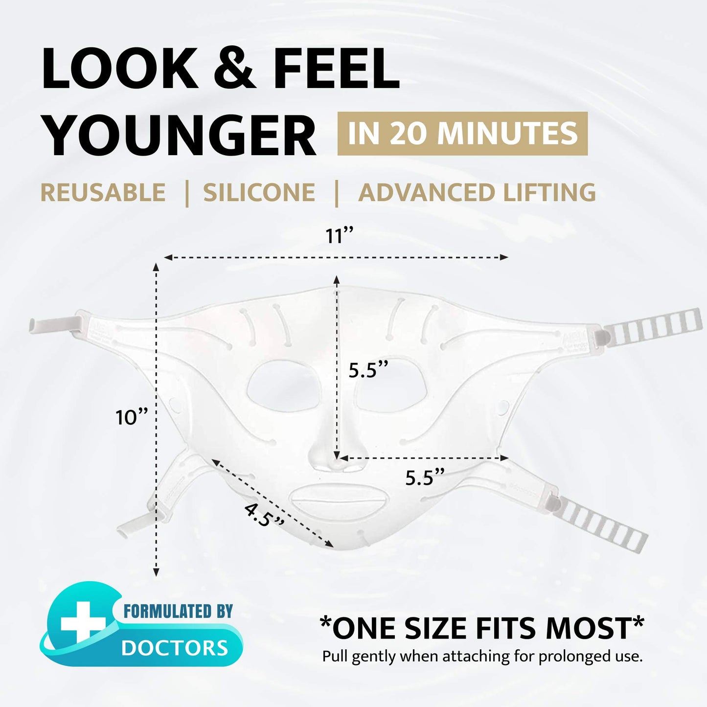 DOCTORCOS Super Lifting Skin Mask Set | Silicone Mask (Reusable) + Aqua Glow Mask (3.71 oz) + Fill up Wrinkle Cream (1.69 oz)