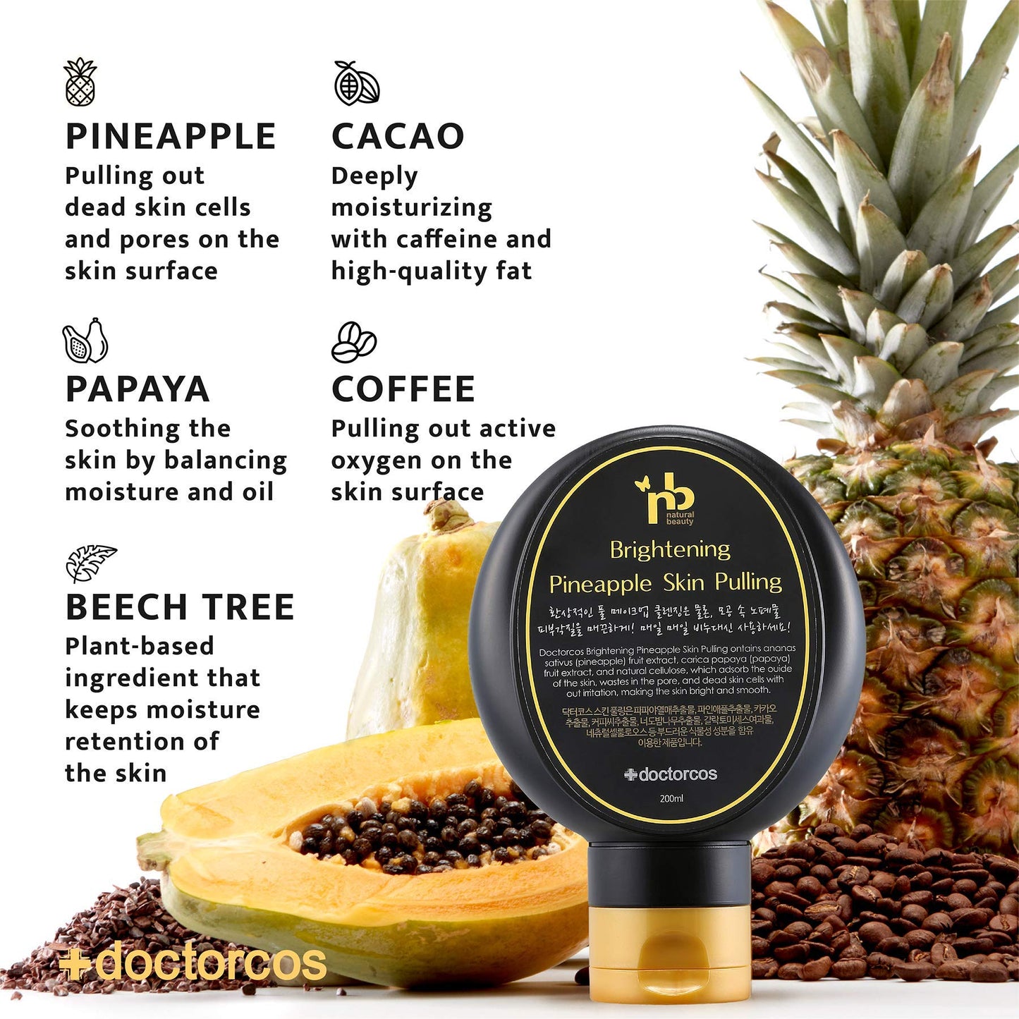 DOCTORCOS Brightening Pineapple Skin Pulling Face Cleanser - 6.76 oz